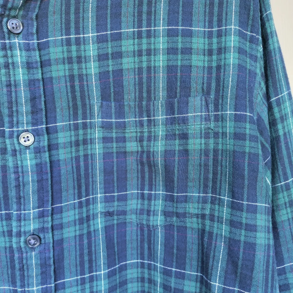 Slate & Stone Blue and Green Plaid Button Down Shirt‎